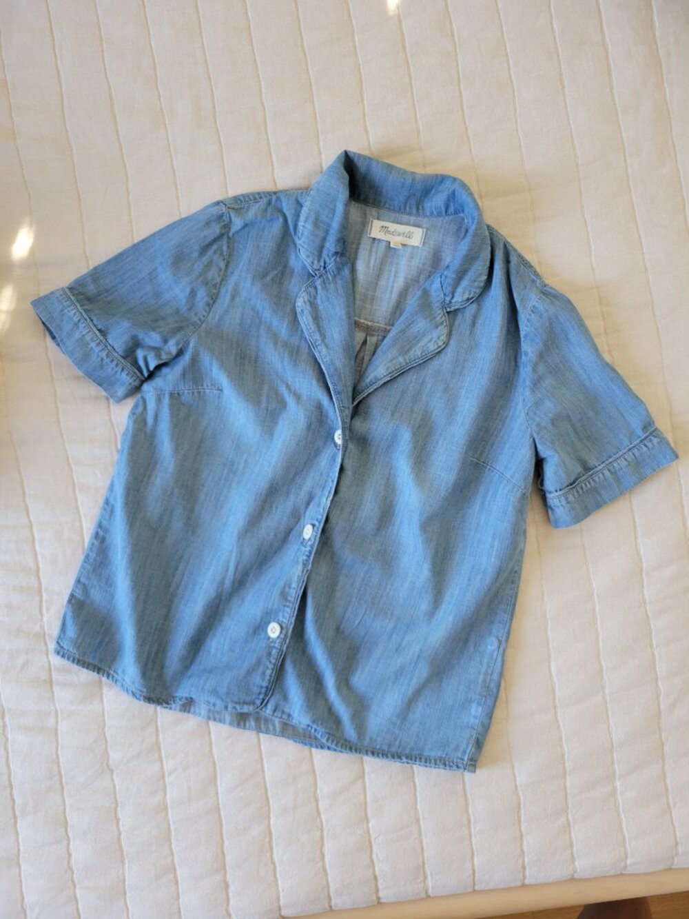 Madewell lightweight denim pajama collar shirt